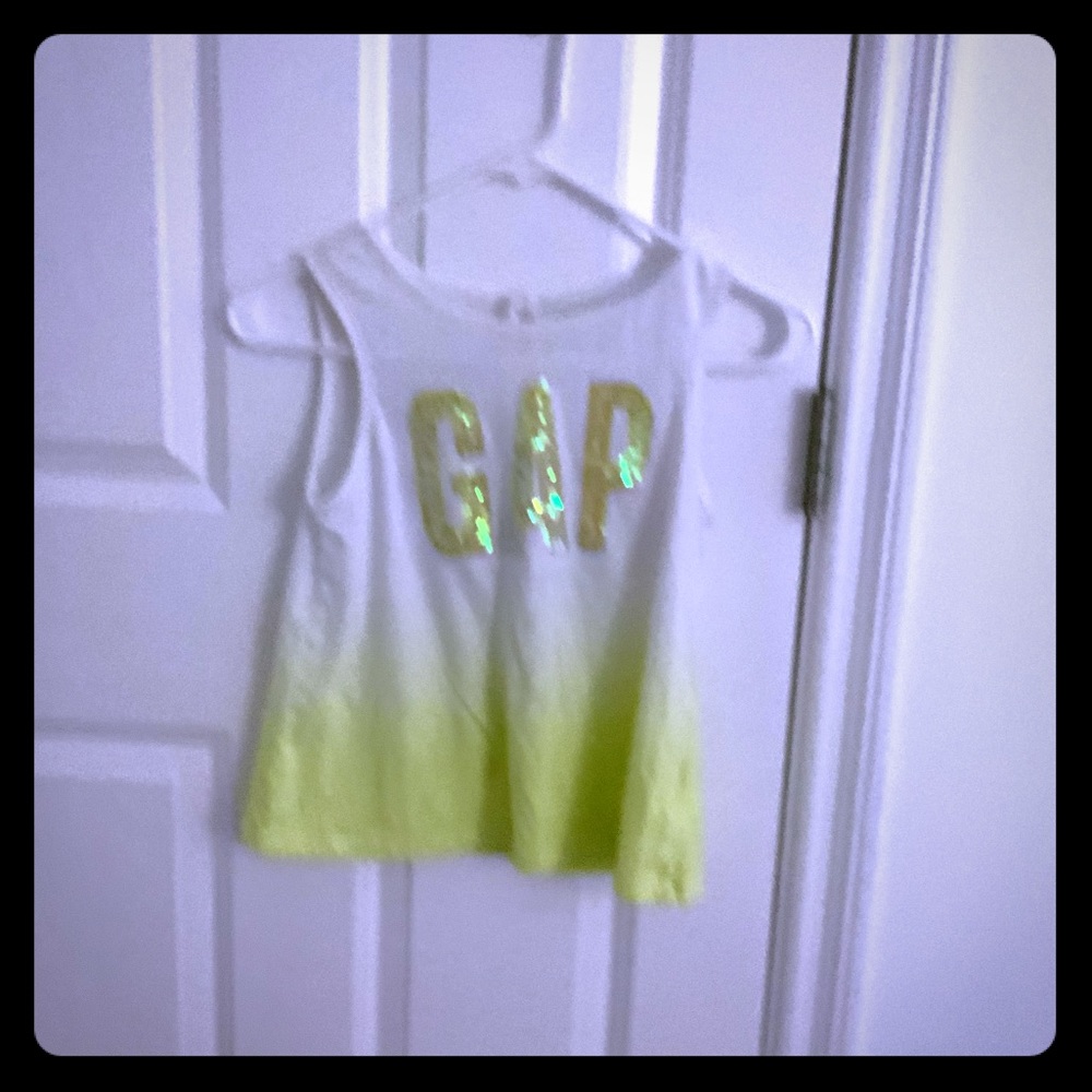 Yellow and white gap tank top